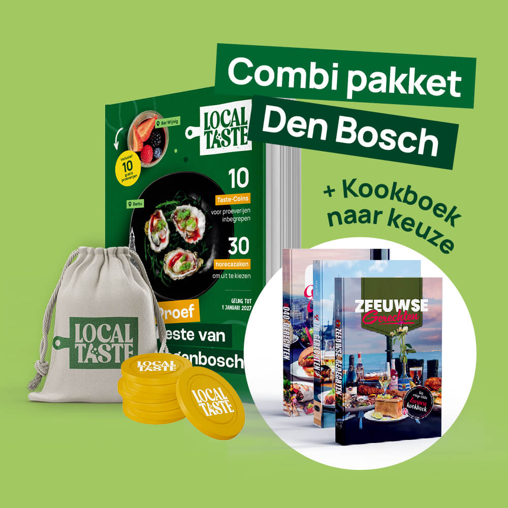 Webshop - Combi-deal Beleving & Kookboek - Den Bosch - Productafbeelding Combi-deal met de Local Taste Beleving Den Bosch en een Local Taste kookboek naar keuze