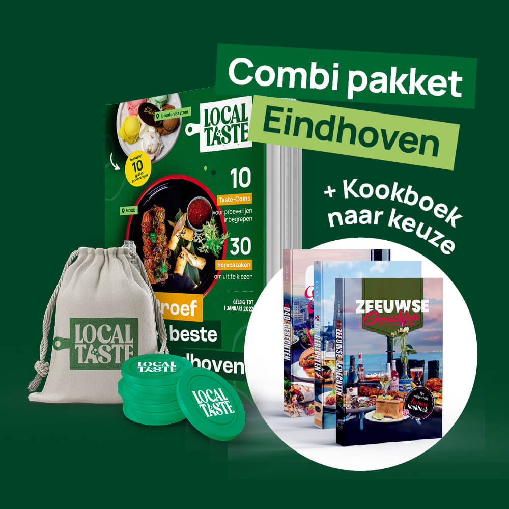 Webshop - Combi-deal Beleving & Kookboek - Eindhoven - Productafbeelding Combi-deal met de Local Taste Beleving Eindhoven en een Local Taste kookboek naar keuze