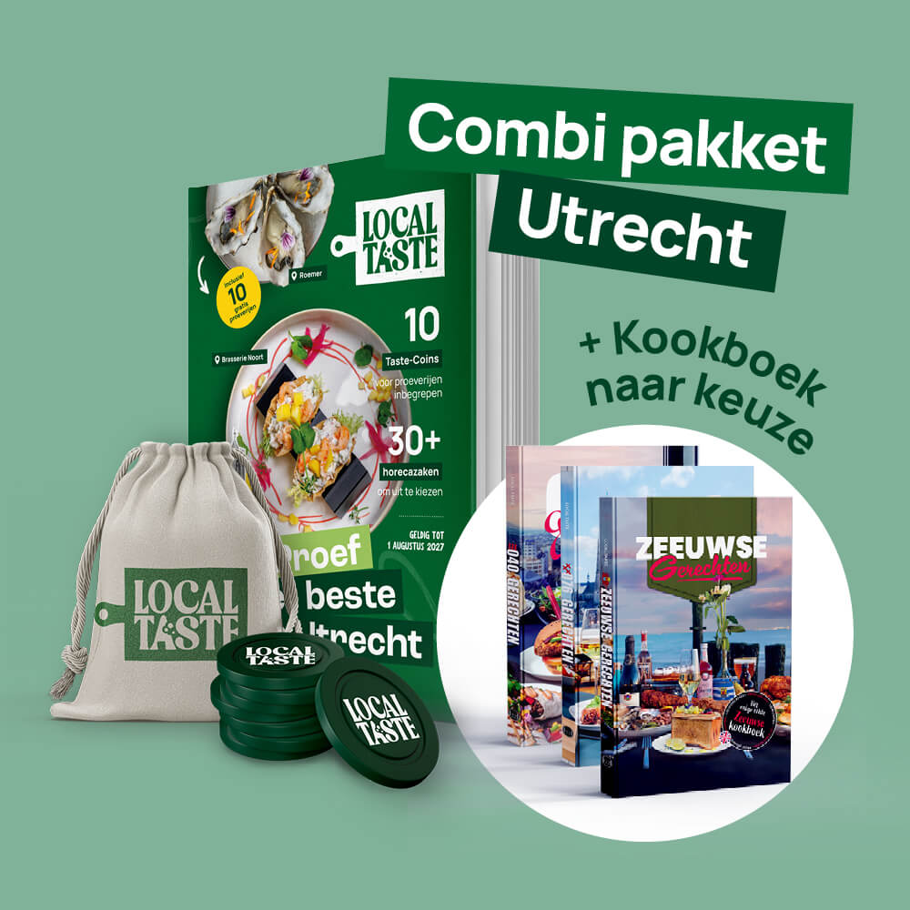 Webshop - Combi-deal Beleving & Kookboek - Utrecht - Productafbeelding Combi-deal met de Local Taste Beleving Utrecht en een Local Taste kookboek naar keuze